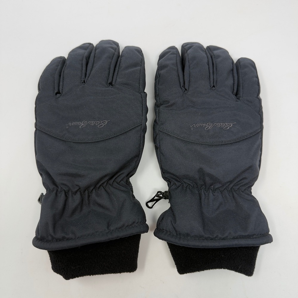 Eddie Bauer Dry Tech Black Insulated Winter Ski Snow Gloves Men's Size Large